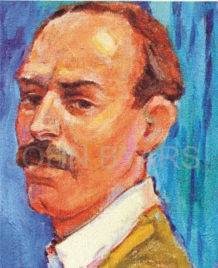 a portrait of the Scottish Colourist Peloe watermarked 1