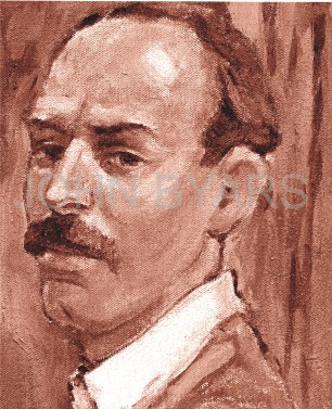 a portrait of the Scottish Colourist Peloe watermarked 2