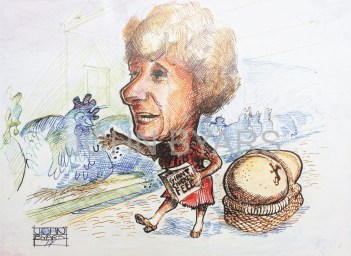 BBC Food programme charicature of Barbera Castle watermarked