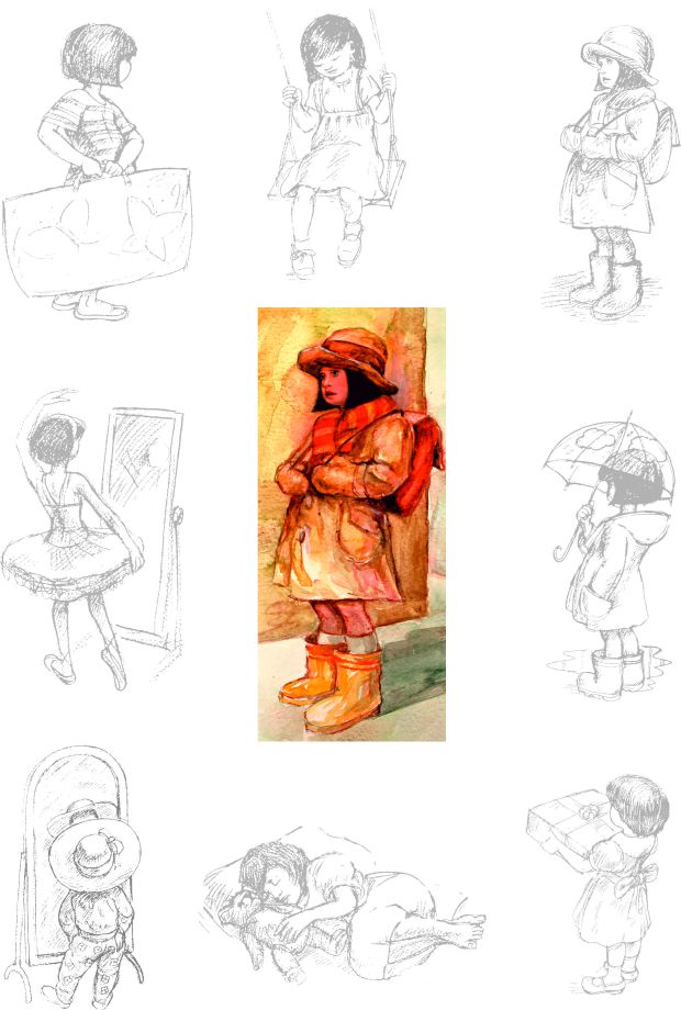 composite of girl images for a poster