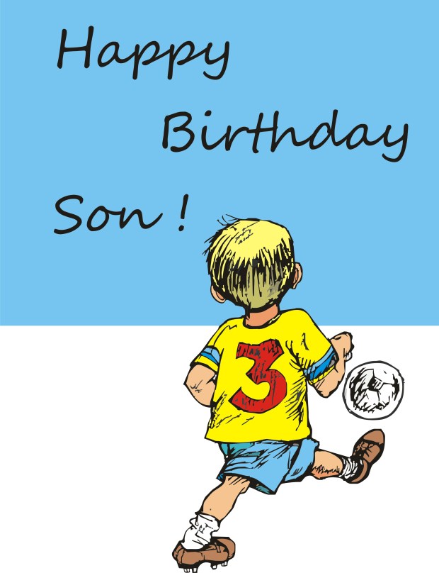 sheet 166 wee 5 yr old footballer birthday card